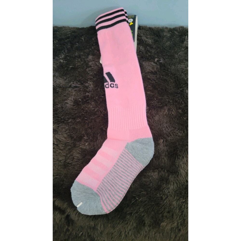 Adidas Soccer Socks Men’s S 7–8.5 Football OTC Pink/Gray New - Picture 2 of 2